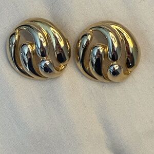Gold tone Swirl Earrings